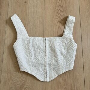 Princess Polly White Corset Top Floral Sunflower